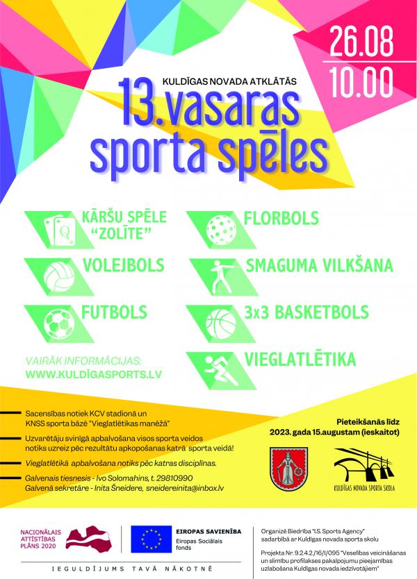 13 VASARAS SPORTA SPELES